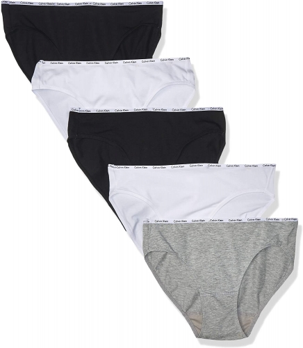 Women's Cotton Elastic Band Logo Bikini Panty 5 Pack