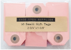 Shipping labels with reinforced holes, hang tags, gift tags, used for gift packaging, once refilled, 2-3/4 inches x 1-3/8 inches, 50 labels pink