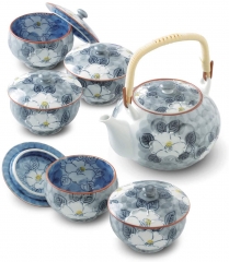 RANCHANT Arita-yaki Taste the charm of tea ware-Zhen camellia tea set set (teapot×1 teacup with lid×5)